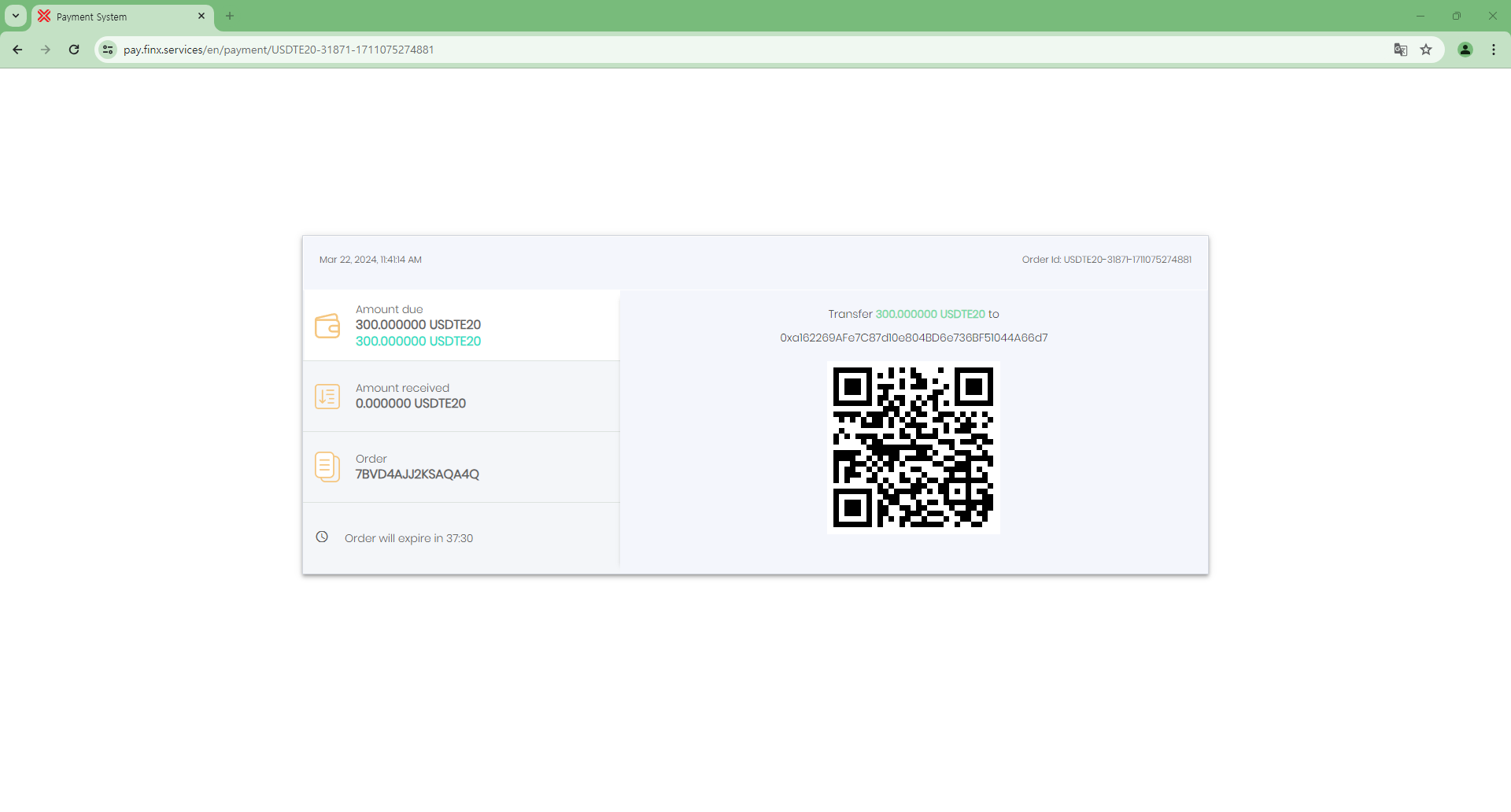 IronFX 입금방법 - 테더 송금 지갑주소 복사 및 QR 코드로 내보내기