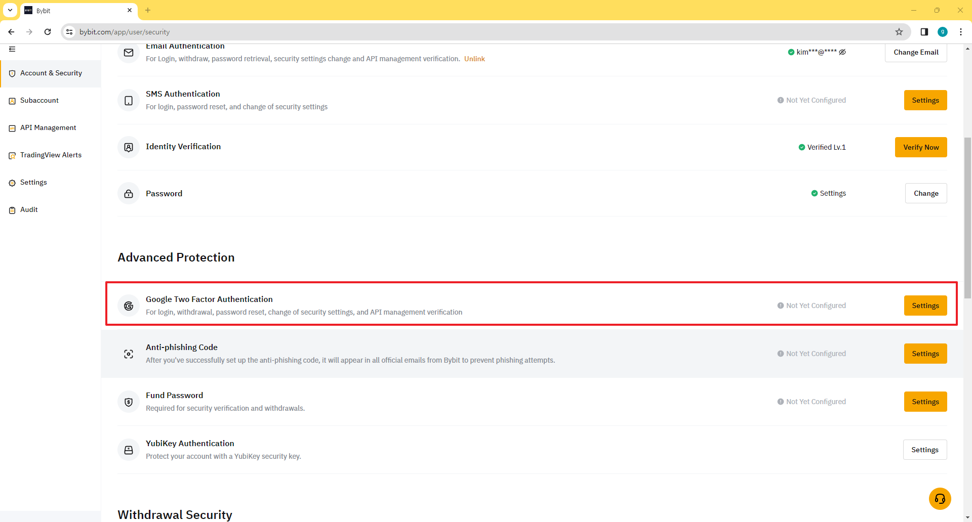 바이비트가입하기-바이비트 구글 OTP 보안 설정하기